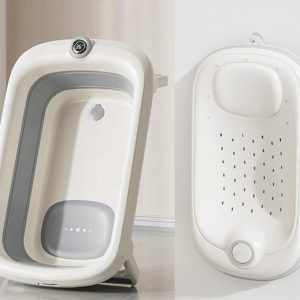 Wanienka składana z leżaczkiem i termometrem LED SZARA Grey Ines&John