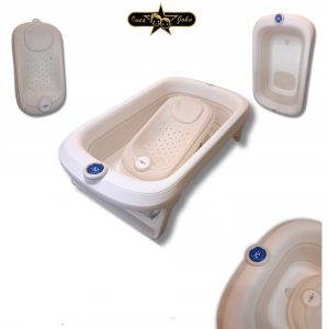 Wanienka składana z leżaczkiem i termometrem LED BEŻOWA Beige Ines&John